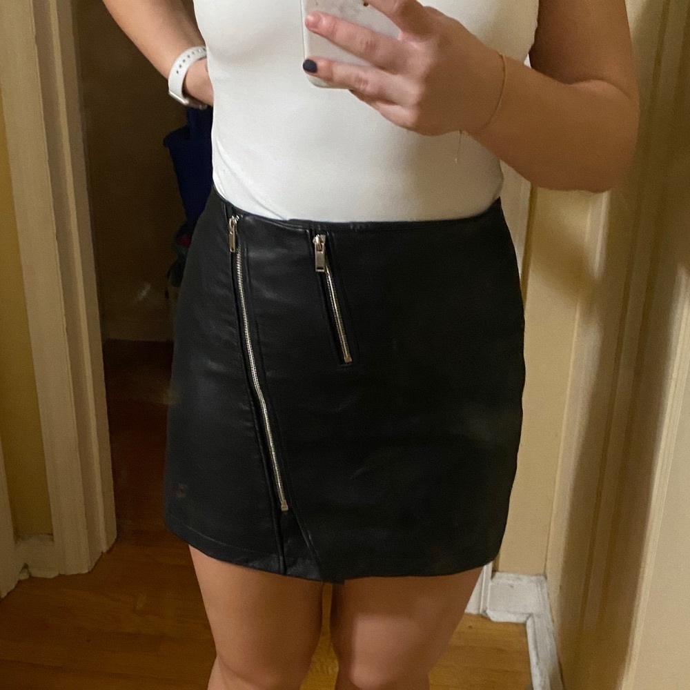 Urban Outfitters Leather Mini Skirt with Zippers